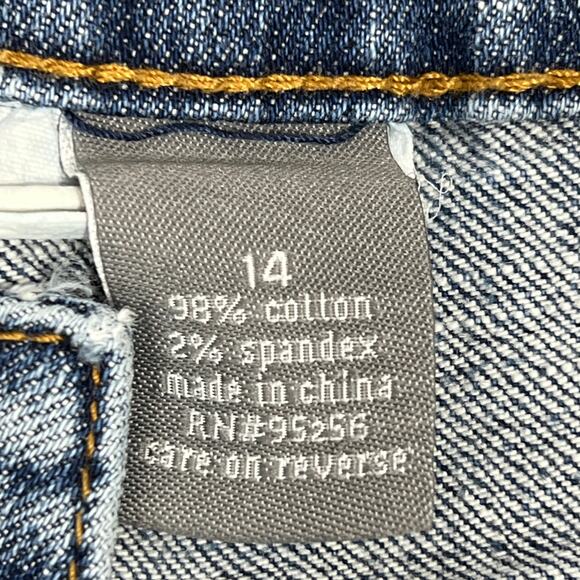 Y2K Grunge Bermuda Jean Shorts Sz 14 Stretch Denim Retro 90s Skater Wide Waist - Picture 3 of 13